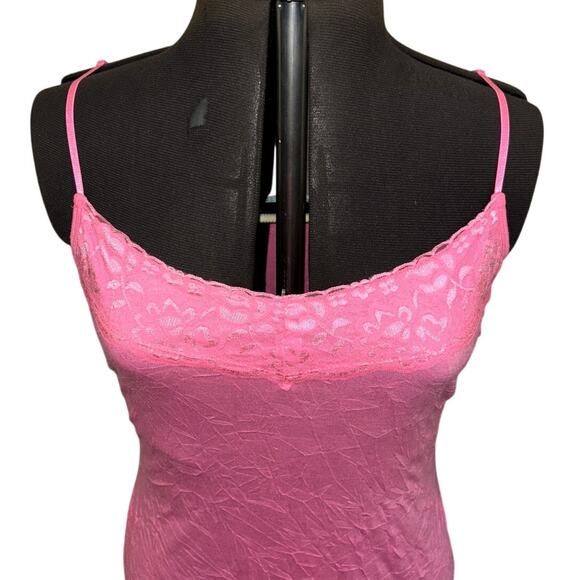 Maurices Lace Cami Pink Size Large Trendy Trashy Y2k Summer Boho Chic Bubblegum - Picture 2 of 5